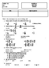 Bài kiểm tra 45 phút môn Đại số Lớp 7